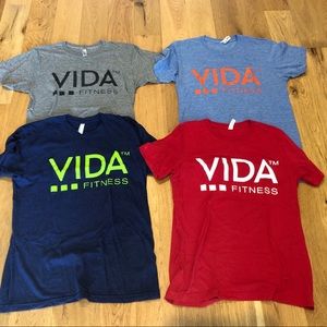 4 VIDA Fitness Workout T-Shirts (Medium)